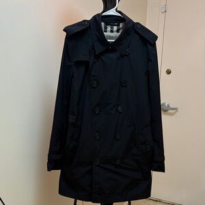 BURBERRY BRIT Men's Black Double-Breasted Trench Coat Size M
